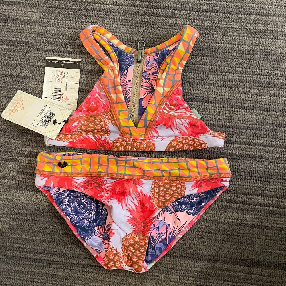 Maajik Girls Pink Velvet Bikini NWT